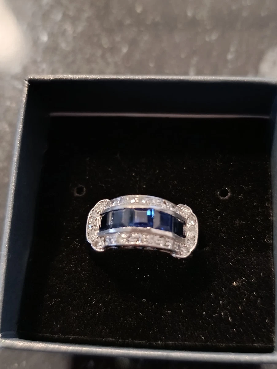 Exquisiter 1 Kt Saphir 925 Sterlingsilber Ring Grösse 5-10