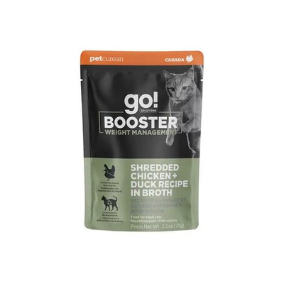 Petcurean Go Booster Shredded Chicken Duck Recipe Cat Food 2.5Oz