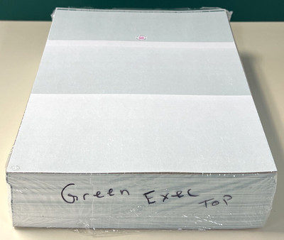 Green Exec Blank Checks Top Position Computer Business Checks 8.5''x11''  500/Pk
