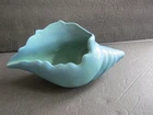 Van Briggle Pottery Turquoise Aqua Blue Conch Shell 9"