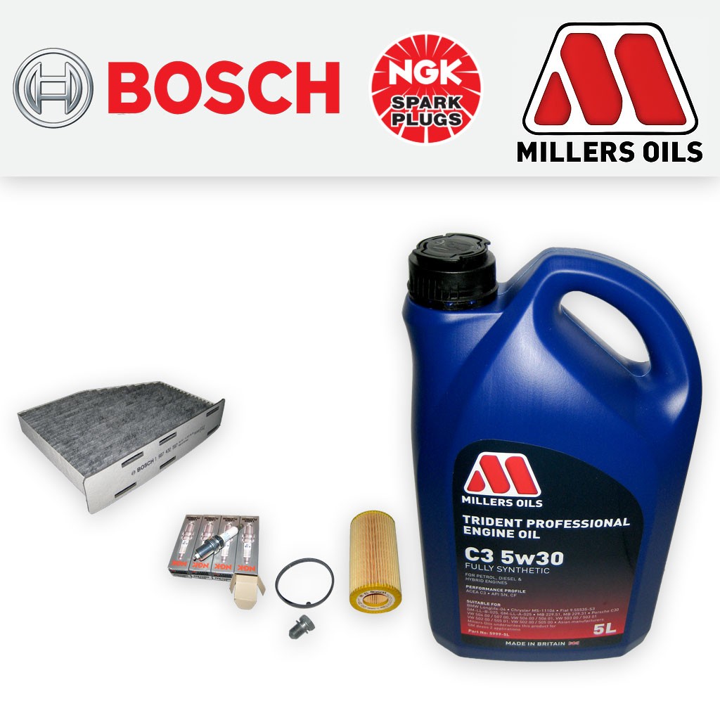 SERVICE KIT for AUDI TT (8J) TTS QUATTRO OIL CABIN FILTER PLUGS +OIL (2008-2014)