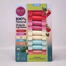 eos Organic Lip Balm Natural Ingredients 9 Pack 5 Different Flavors - Fresh