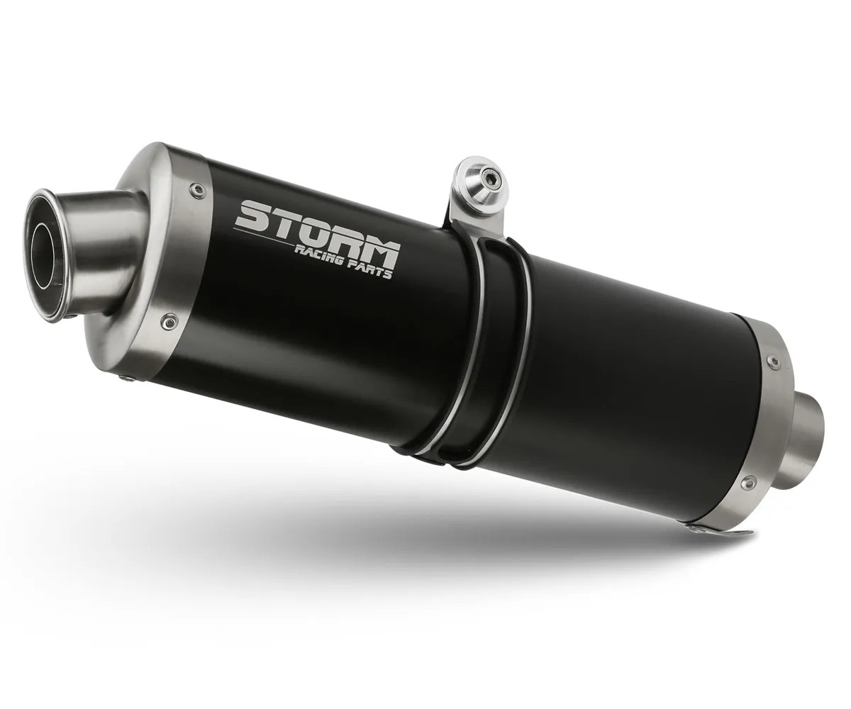 Exhaust Storm by Mivv black Muffler Oval Steel Honda Xlv 650 Transalp 2000 2004