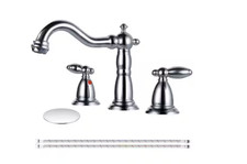 AKLFGN Double handle 8 in. Widespread Bathroom Faucet 3-Hole in Chrome