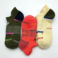 3 Pairs BOMBAS Women's Performance athletic Ankle Socks Size M Hex Tec 3 Colors