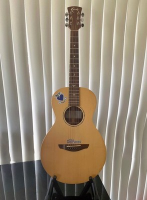 Faith Mercury Naked 12-Bund Parlor Gitarre, Satin Natur Voll Massivholz Handarbeit