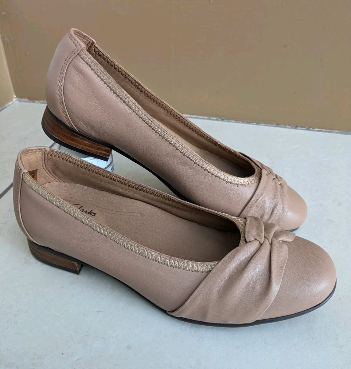 Clarks Un Blush Wish Praline Leather Ballerina Pump Shoes UK Size D EUR  37 NEW