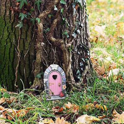 Feentür Mini Holz Elfen Gartenhaus Baum Schmuck zauberhaft dekorativ