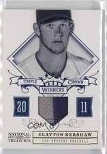 2012 National Treasures Triple Crown Winners Prime 17/25 Clayton Kershaw #22 k8v