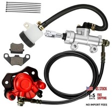 Go Kart Hydraulic Brake Kit with kT196 Brake Master Cylinder Caliper - Go red