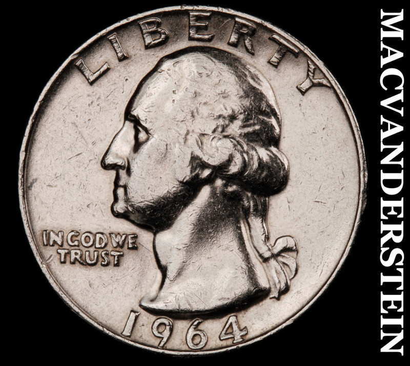 1964-D Silver Washington Quarter - Scarce  Better Date  No Reserve  #M380
