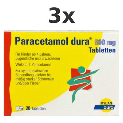 3x Paracetamol Dura 500 mg Tabletten 20 St - PZN 6714539