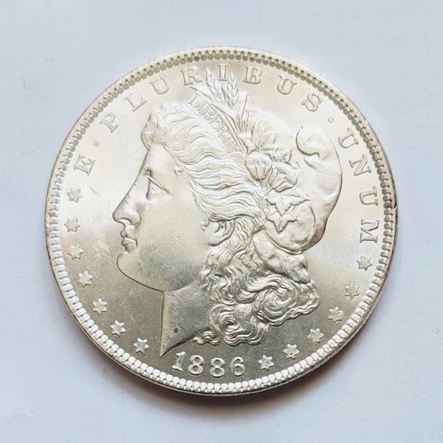 Morgan Silver Dollar 1886 Uncirculated Philadelphia $1 Coin 0.9 Fineness