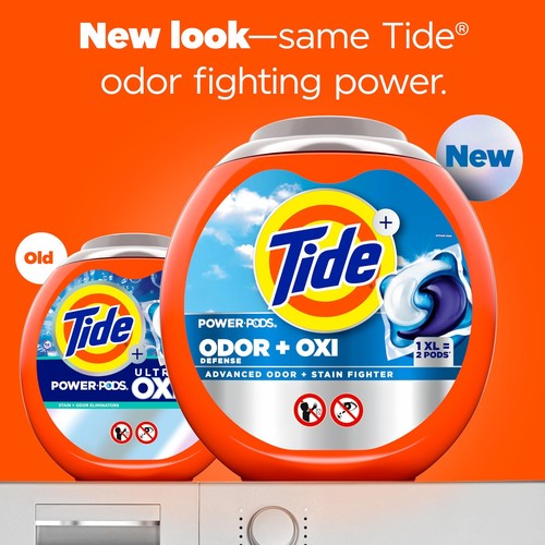 Tide Ultra OXI Power PODS 18 Ct Odor Eliminator Detergent for Tough Stains - Picture 2 of 9