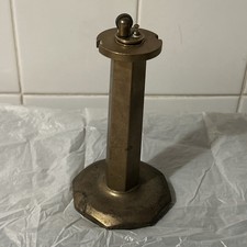 Large Brass Column Table Petrol Lighter Working Antique Very Heavy 18.5cm High!