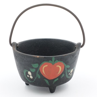 #ad #ad Cast Iron Mini Cauldron Painted Heart July 1952 McHenry MD Deep Creek Lake $24.95