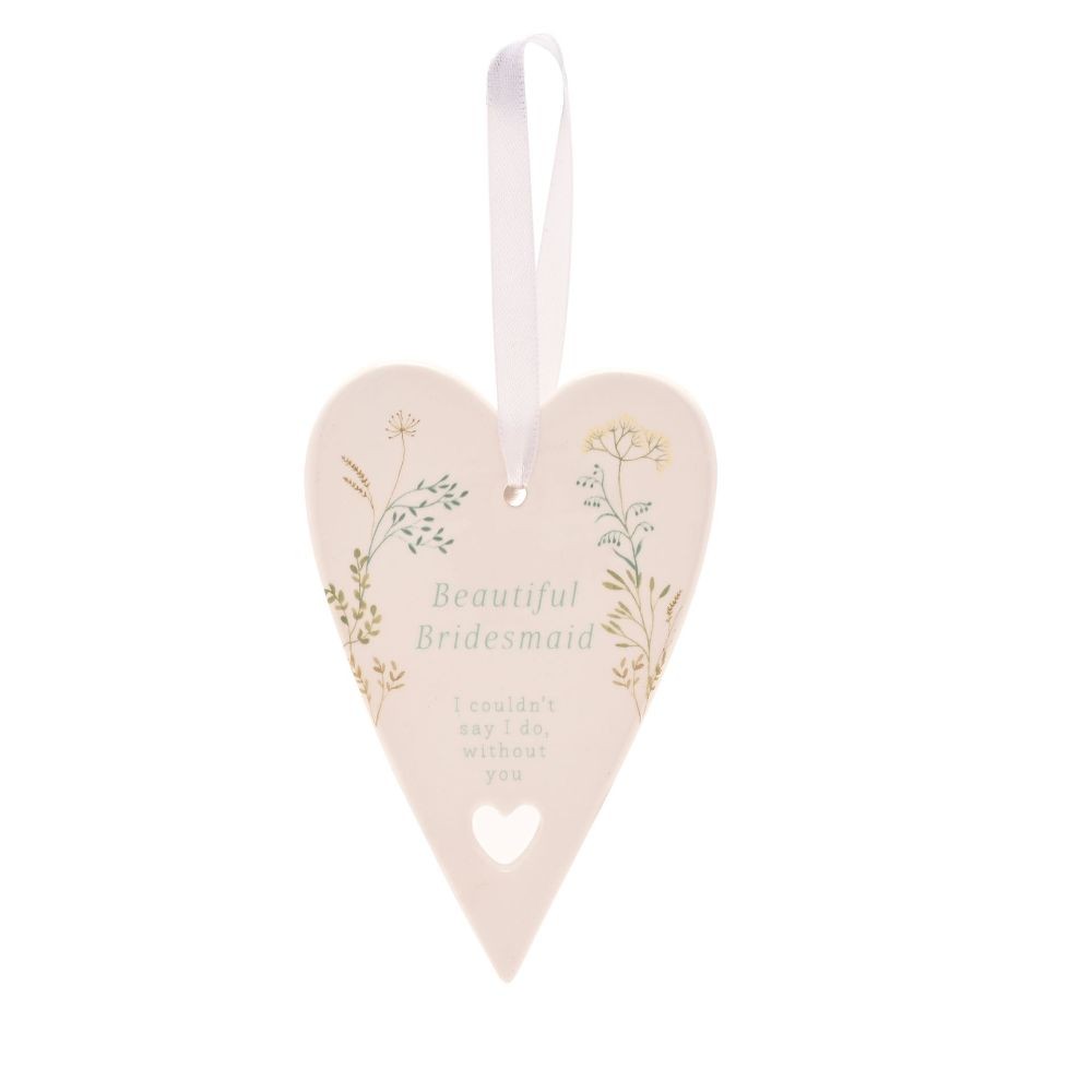 Love Story Wedding Ceramic Heart 13cms Bridesmaid