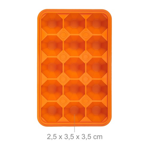 Eiswürfelform Eiswürfelbehälter Eiswürfelschale Deckel Silikon 2er Set Diamant - Bild 5 von 7