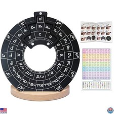 Herramienta de acordes de metal Circle of Fifths Wheel con soporte para aprendizaje de teoría musical