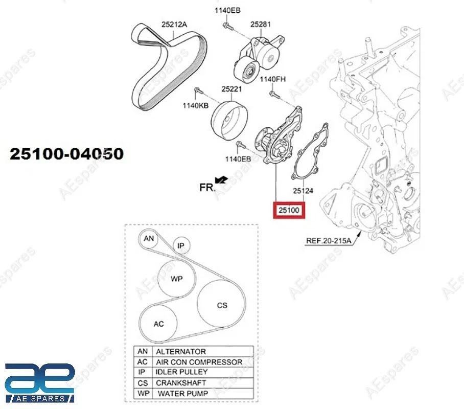 Water Pump For Hyundai Aura Grand I10 I20 Venue Verna Kia Sonet 25100-04050 view 2