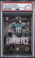 2021 PANINI CHRONICLES LUMINANCE UPDATE ROOKIES PINK #201 TREVOR LAWRENCE PSA 10