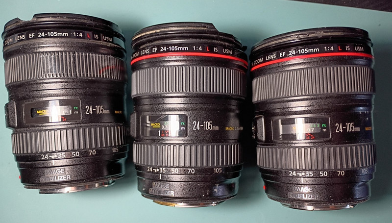 Canon EF 24-105mm f/4 L IS USM Lens x3 (all broken)