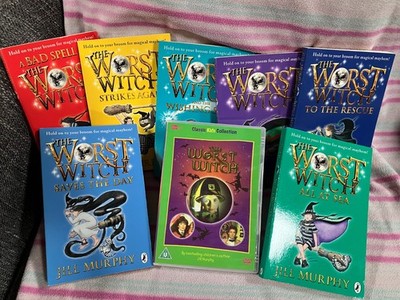  ️ The Worst Witch x7 Books & DVD Set Bundle Paperbacks itv Jill Murphy Puffin