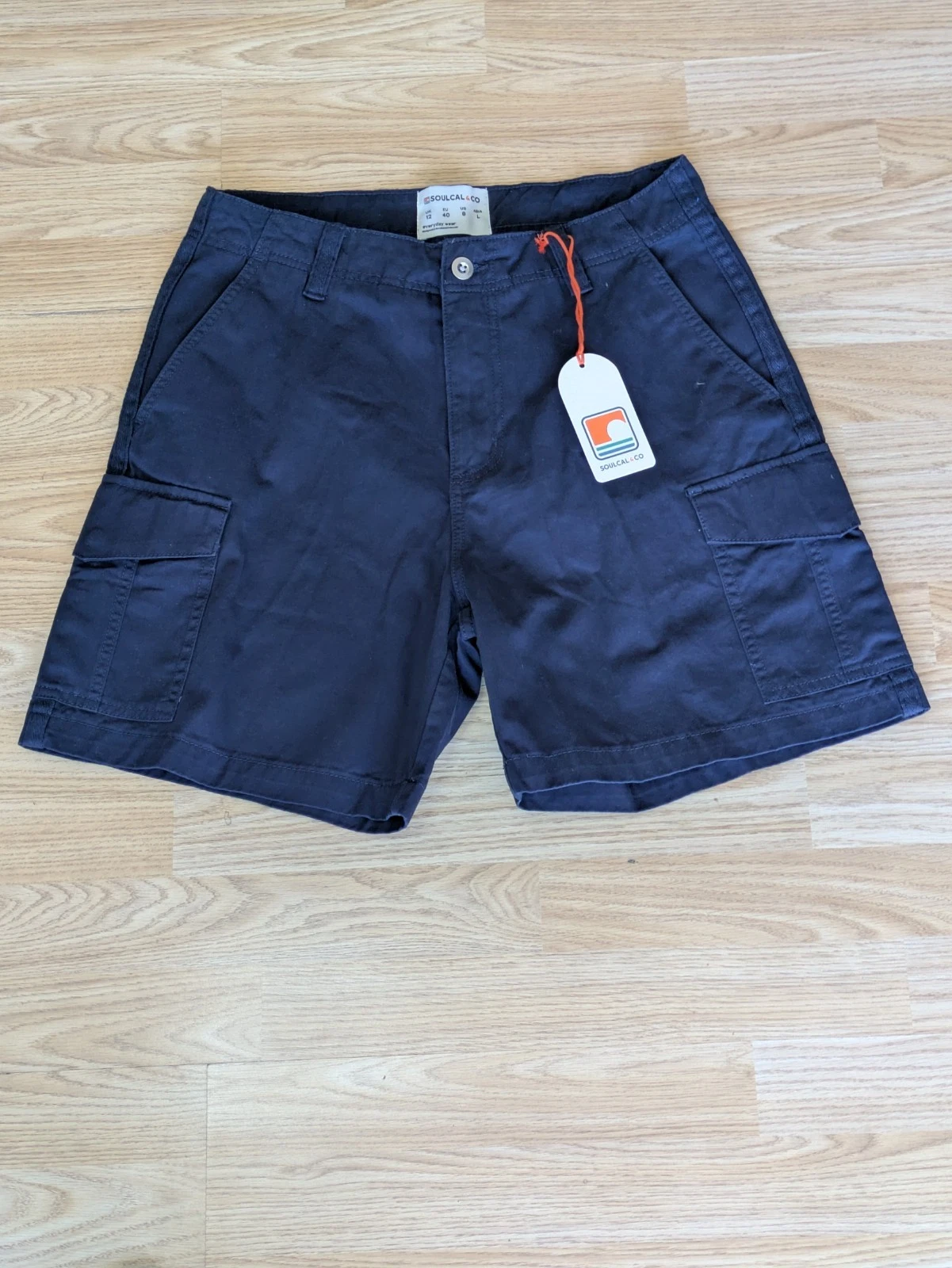 Soulcal & Co California Women's/Ladies Cargo Combat Shorts Size UK 12 | Navy New