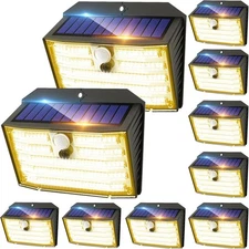 CLAONER Solar Lights Outdoor [𝟏𝟎 𝐏𝐚𝐜𝐤/126 LED], 10 Pack, Warm White 