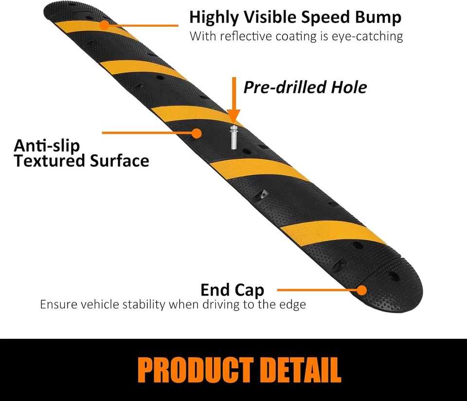 Tope de velocidad de goma 84"" 2 canales 2500 lb carga joroba de velocidad de alta resistencia Foto 4 de 4