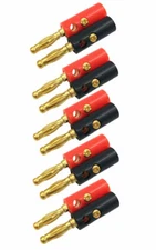 10 Lot Audio Speaker Wire Cable Screw Banana Plug Connector Gold Plated Contact 