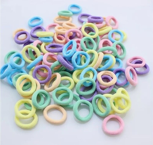 FEIFEI'S BOW 100 Mini-Bunte Haargummis – Elastische Bobbles Für Frauen & Mädchen, 6 Farbmix