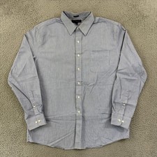 Tommy Hilfiger Shirt Men XL Blue Button Down Long Sleeve Slim Fit Striped Preppy