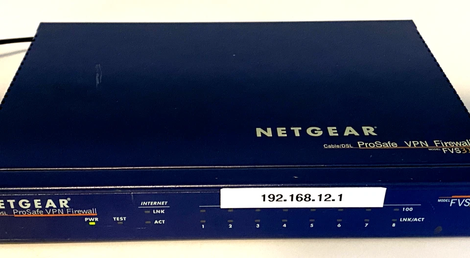 Firewall inalámbrico Gigabit 8 puertos NETGEAR VPN FVS318 ProSafe con fuente de alimentación Foto 4 de 4