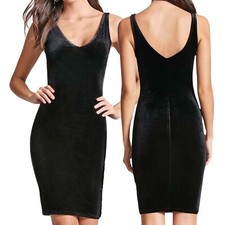Forever 21 Little Black Dress Sleeveless Velvet Tank LBD Womens Sizes S or M