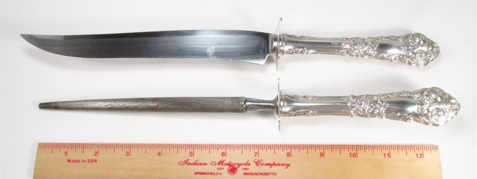 1941 Reed & Barton French Renaissance Sterling Silver Carving Knife Honing Rod