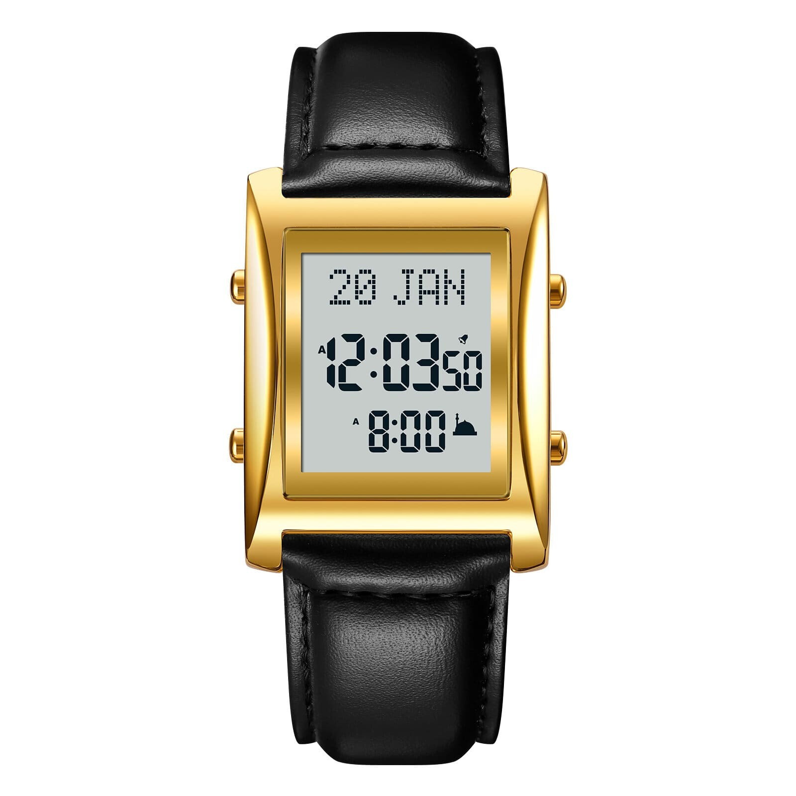 Montre azan Nour avec calcul automatique des prières et indicateur de direction Qibla