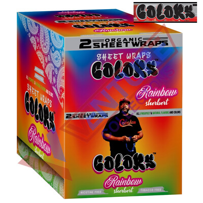 COLORS Organic Sheet Wraps 25/2CT  - RAINBOW SHERBET