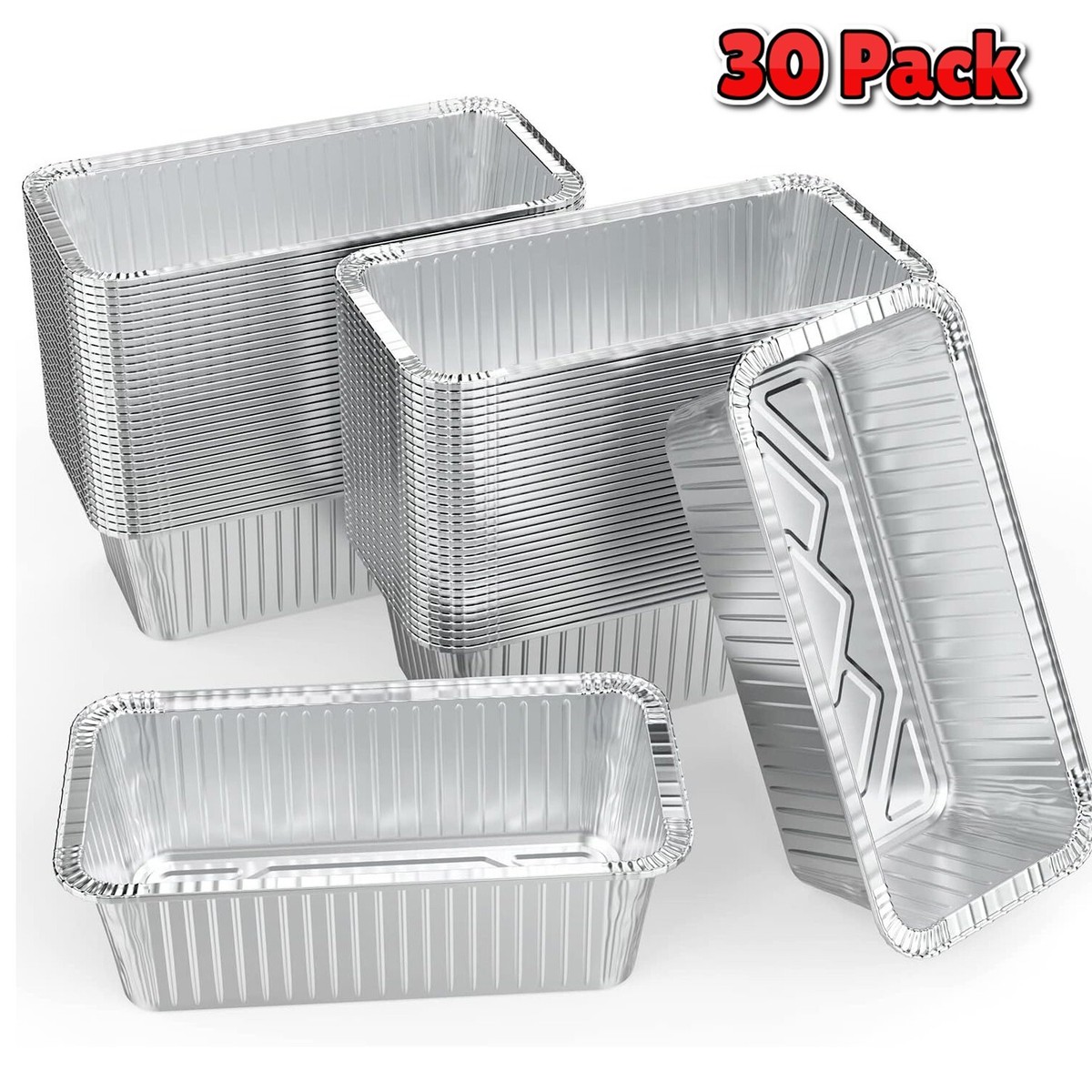 30 Pack Mini Loaf Pans, Heavy Duty Disposable Aluminum Foil, Oven