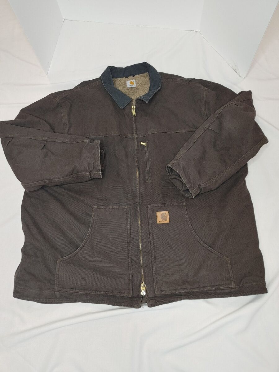 Vintage Carhartt C61 DKB Brown Canvas Sherpa Lined Barn Vintage Carhartt C61 DKB Brown Canvas Sherpa Lined Barn
