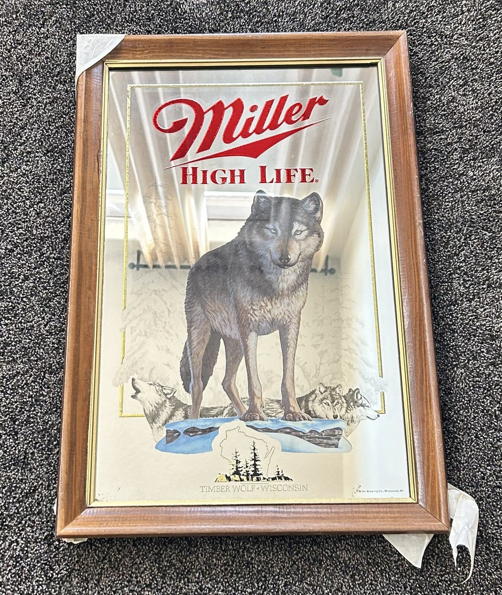 Miller High Life Beer Mirror First Edition First Print Timber Wolf