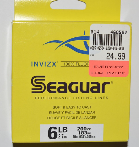 Ligne De Pêche Invizx 100% Fluorocarbone - 200 Yards - 4 Livres - Transparent - NEUVE