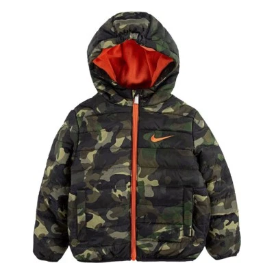 Nike Toddler Boy Hooded Puffer Midweight Jacket CAMO (Boys Size 2T) NWT MSRP $75