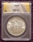 1885 Morgan Dollar, ANACS MS63