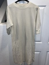 Uniqlo Dress Blouson Women's Waffle Knit Thermal Beige Long Sleeve Size Small