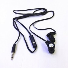 5 Pack Black Earbuds Earphones In-Ear Sound Isolating Headphones Flat Cable