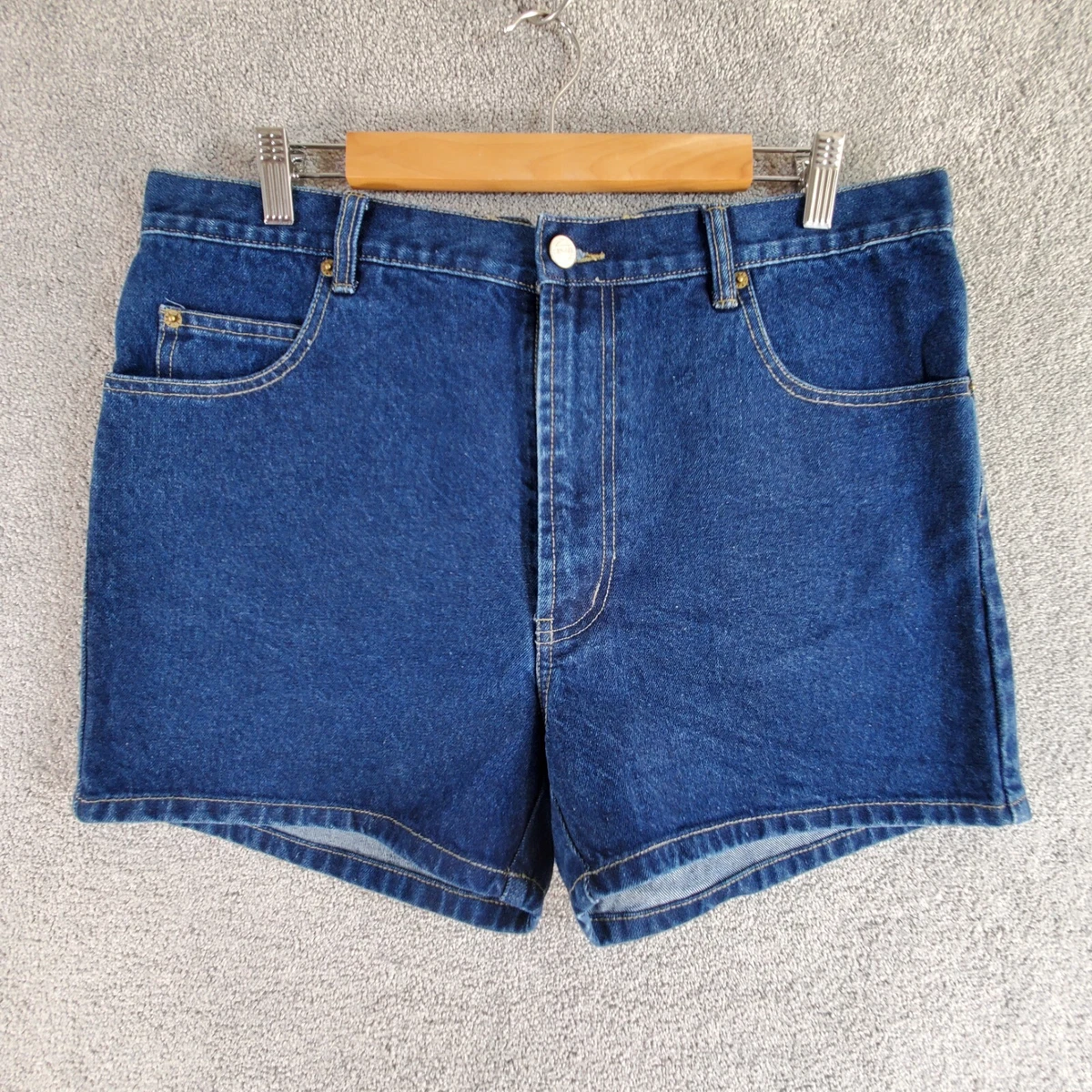 KING GEE Shorts Womens 92 36 in Blue Denim Work Casual Pocketed