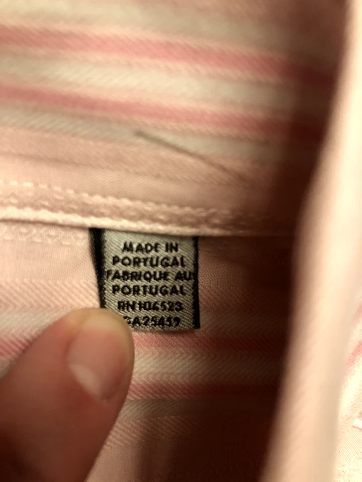 Camisa de vestir Ted Baker London para hombre rosa blanco a rayas de algodón talla 4 (grande EE. UU.) Foto 3 de 4