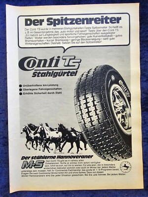 Continental, Conti TS, Stahlgürtel originale Werbung aus 1972