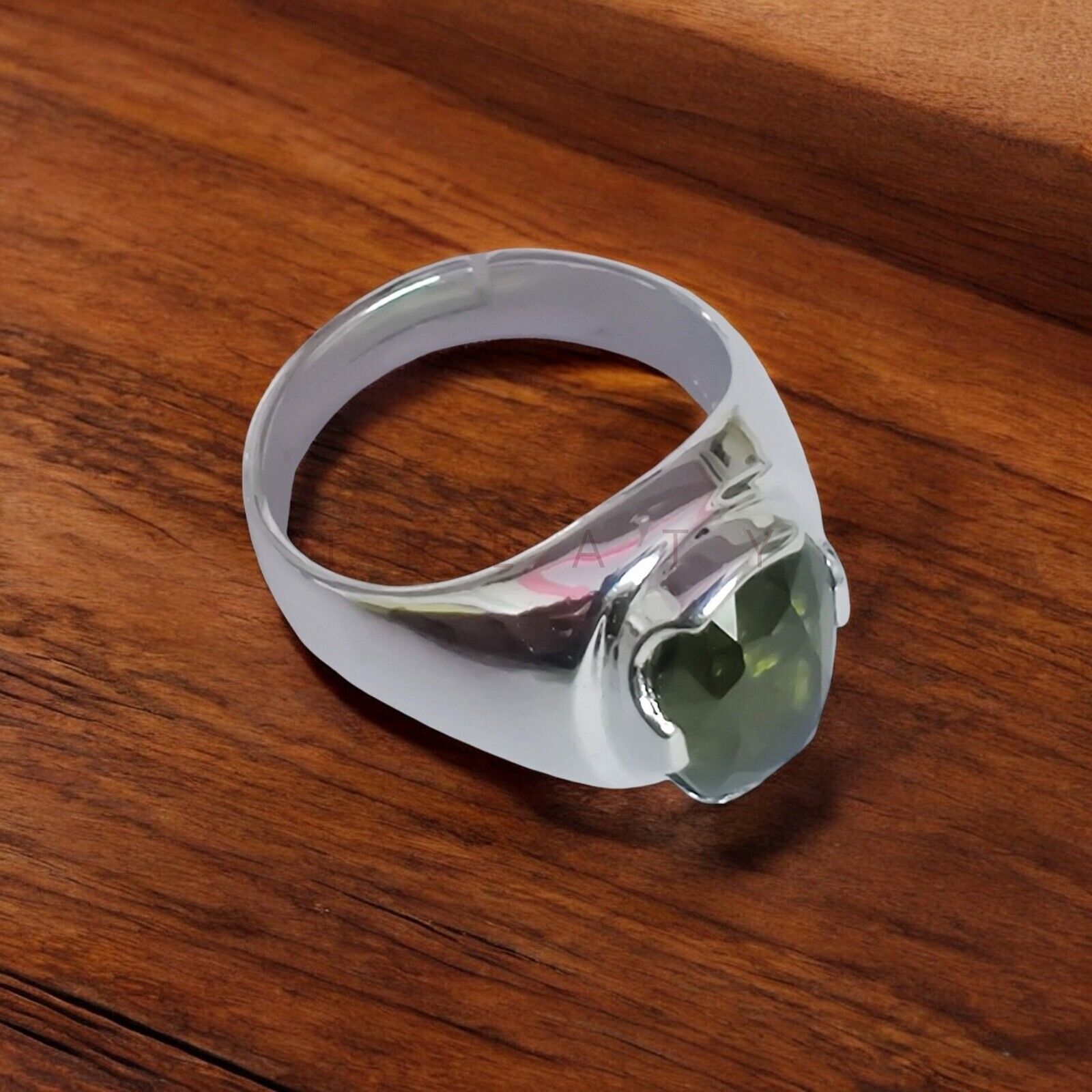 Peridot Oval Cut Gemstone With 925 Sterling Silver Ring For Men's #A169 *